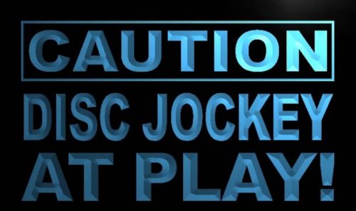 Caution Disc Jockey at Play Neon Light Sign